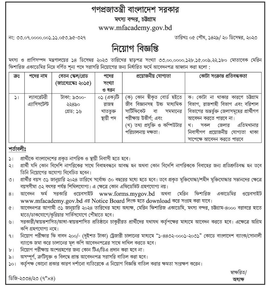 firsherish job circular 2024